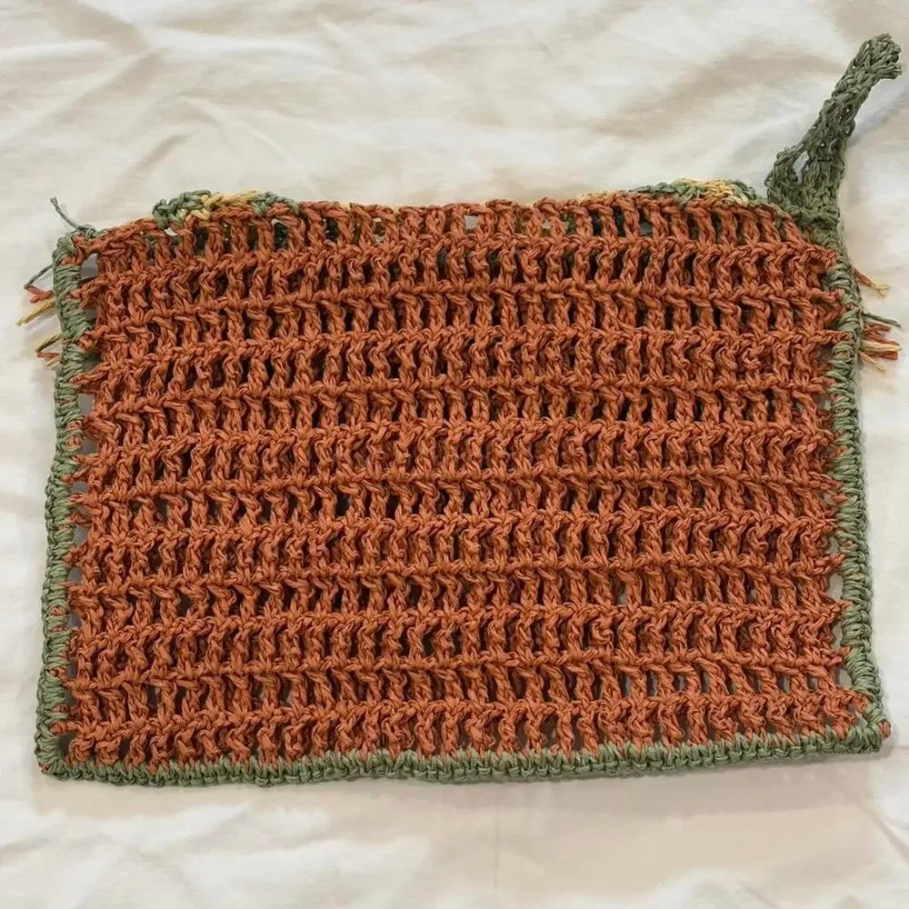Multicoloured Crochet Bag with Fringe(Handmade) - Picture 7 of 7